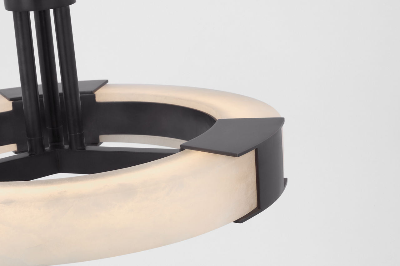 Covet Medium Ring Semi-Flush Mount | Bronze and Alabaster