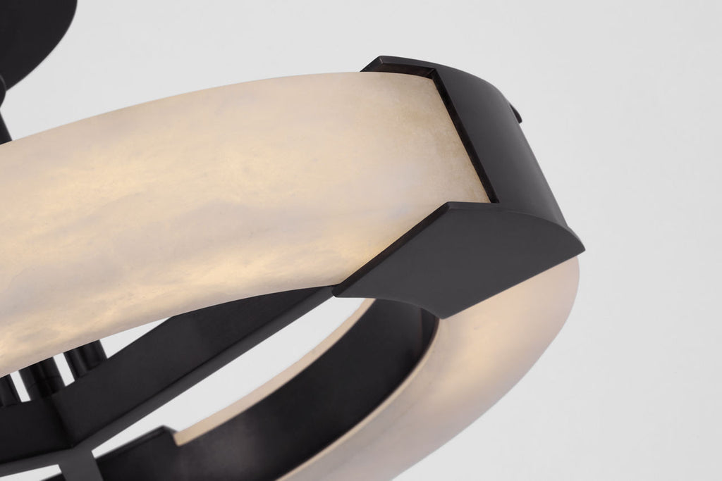 Covet Medium Ring Semi-Flush Mount | Bronze and Alabaster