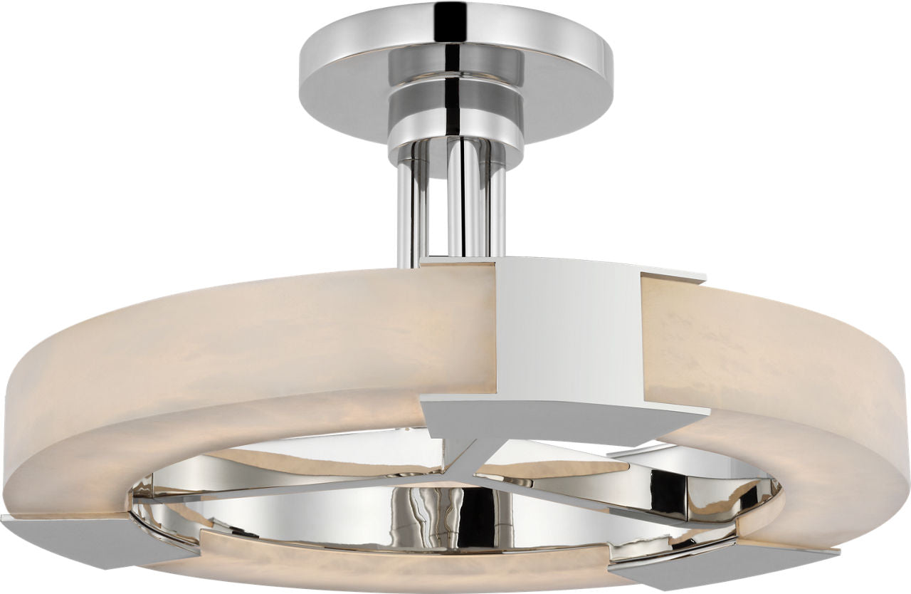 Covet Medium Ring Semi-Flush Mount | Polished Nickel and Alabaster