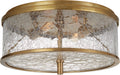 Liaison Medium Flush Mount | Antique-Burnished Brass | Crackle Glass