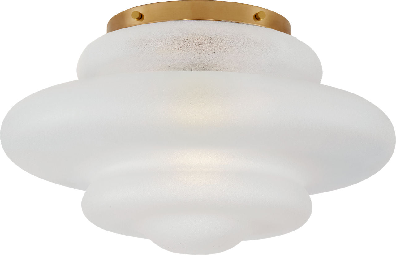 Tableau Medium Flush Mount | Antique-Burnished Brass | Volcanic Glass