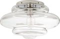 Tableau Medium Flush Mount | Polished Nickel | Clear Glass