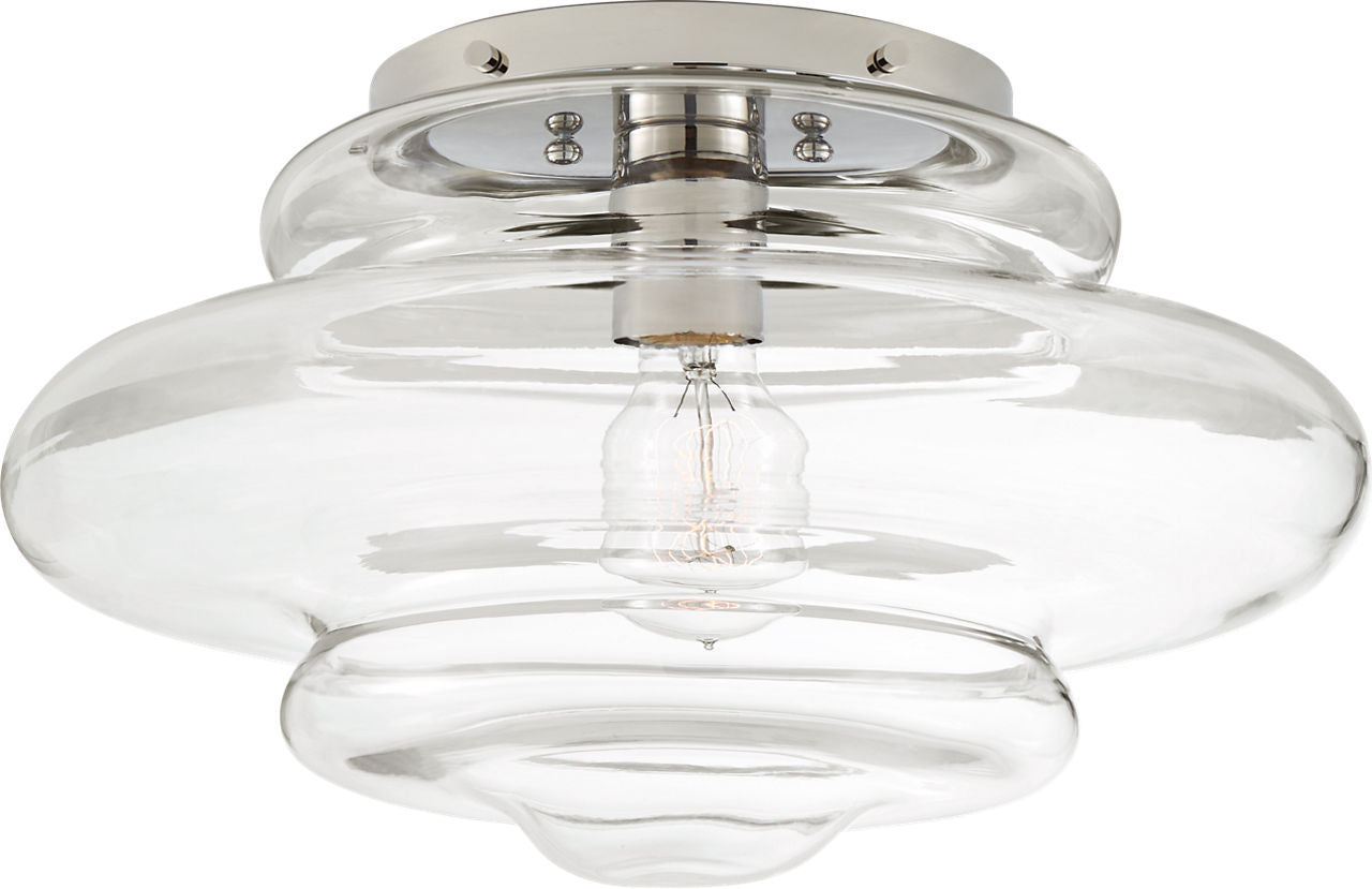 Tableau Medium Flush Mount | Polished Nickel | Clear Glass