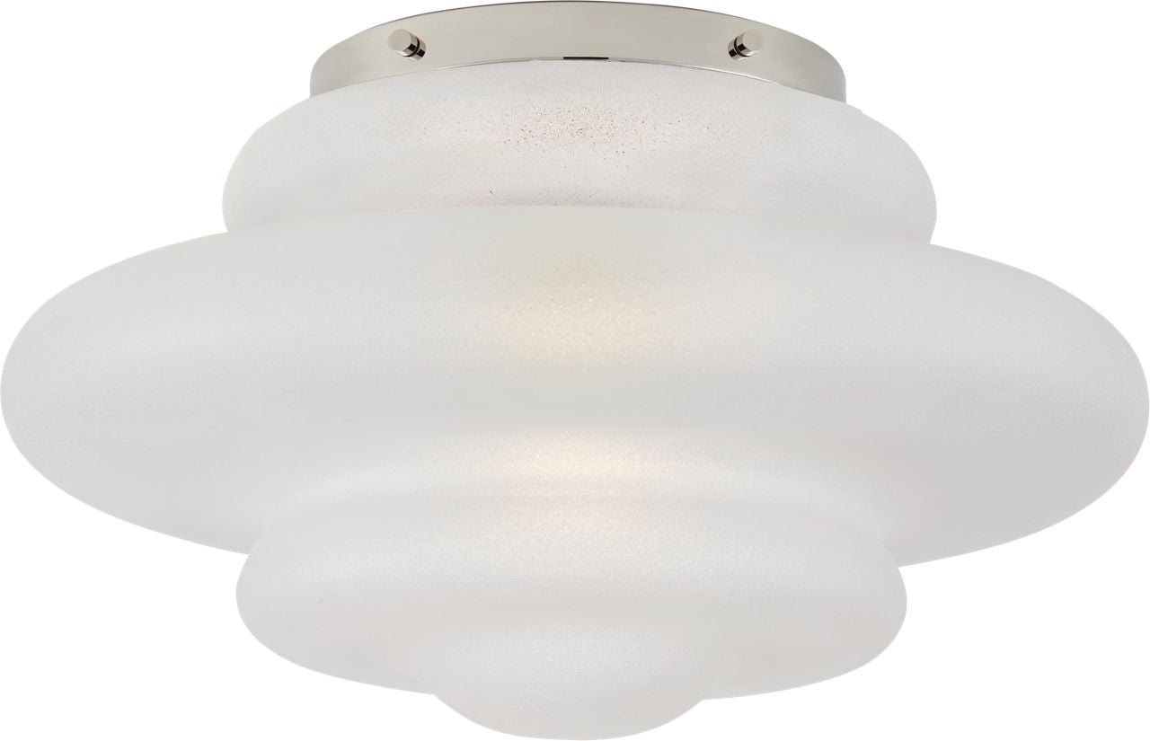 Tableau Medium Flush Mount | Polished Nickel | Volcanic Glass