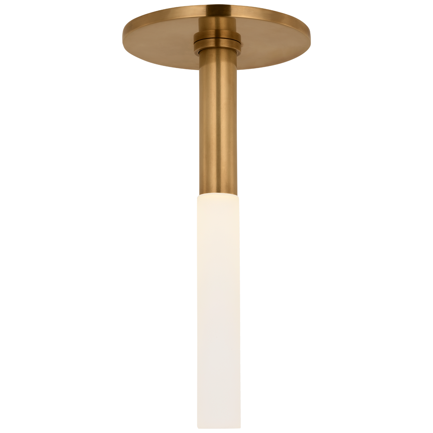 Rousseau Monopoint Flush Mount | Antique-Burnished Brass | Etched Crystal