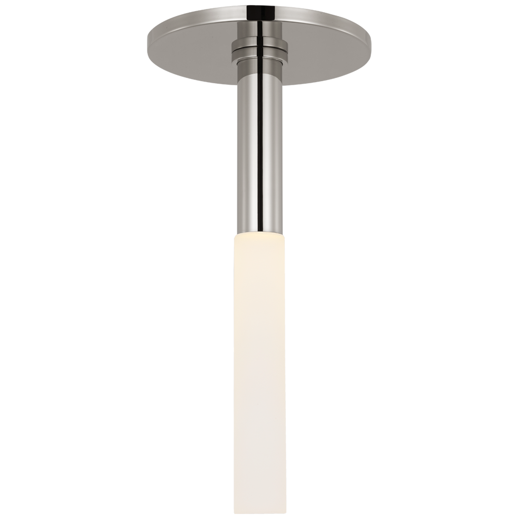 Rousseau Monopoint Flush Mount | Polished Nickel | Etched Crystal