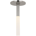 Rousseau Monopoint Flush Mount | Polished Nickel | Etched Crystal