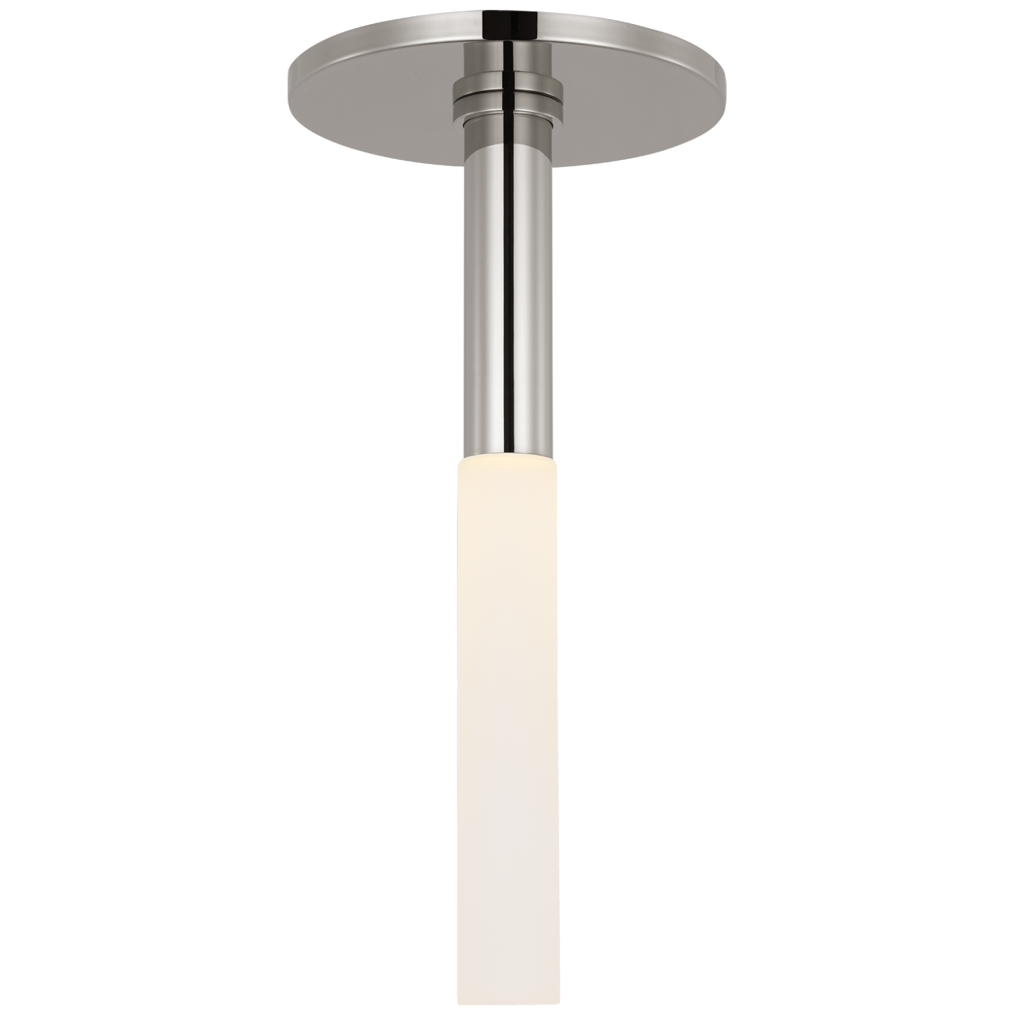 Rousseau Monopoint Flush Mount | Polished Nickel | Etched Crystal