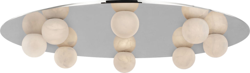 Pertica 30" Eight Light Flush Mount | Polished Nickel | Alabaster