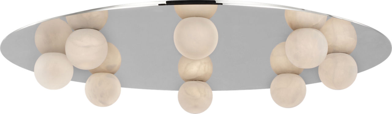 Pertica 30" Eight Light Flush Mount | Polished Nickel | Alabaster