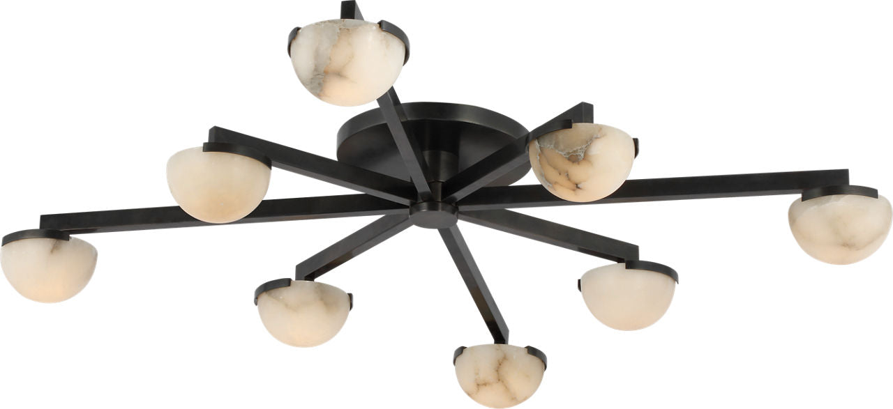 Pedra Large Staggered Arm Flush Mount | Bronze | Alabaster
