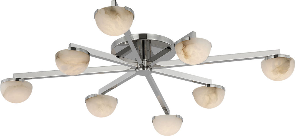 Pedra Large Staggered Arm Flush Mount | Polished Nickel | Alabaster