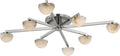 Pedra Large Staggered Arm Flush Mount | Polished Nickel | Alabaster