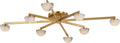 Pedra Extra Large Staggered Arm Flush Mount | Antique-Burnished Brass | Alabaster