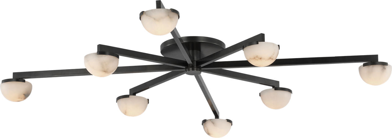 Pedra Extra Large Staggered Arm Flush Mount | Bronze | Alabaster