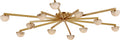 Pedra Grande Staggered Arm Flush Mount | Antique-Burnished Brass | Alabaster