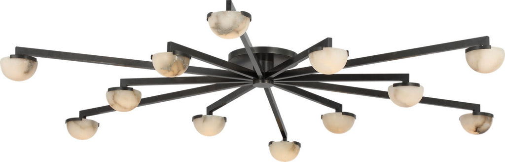 Pedra Grande Staggered Arm Flush Mount | Bronze | Alabaster