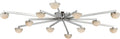 Pedra Grande Staggered Arm Flush Mount | Polished Nickel | Alabaster