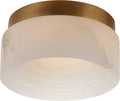 Otto 5" Solitaire Flush Mount | Antique-Burnished Brass | Alabaster