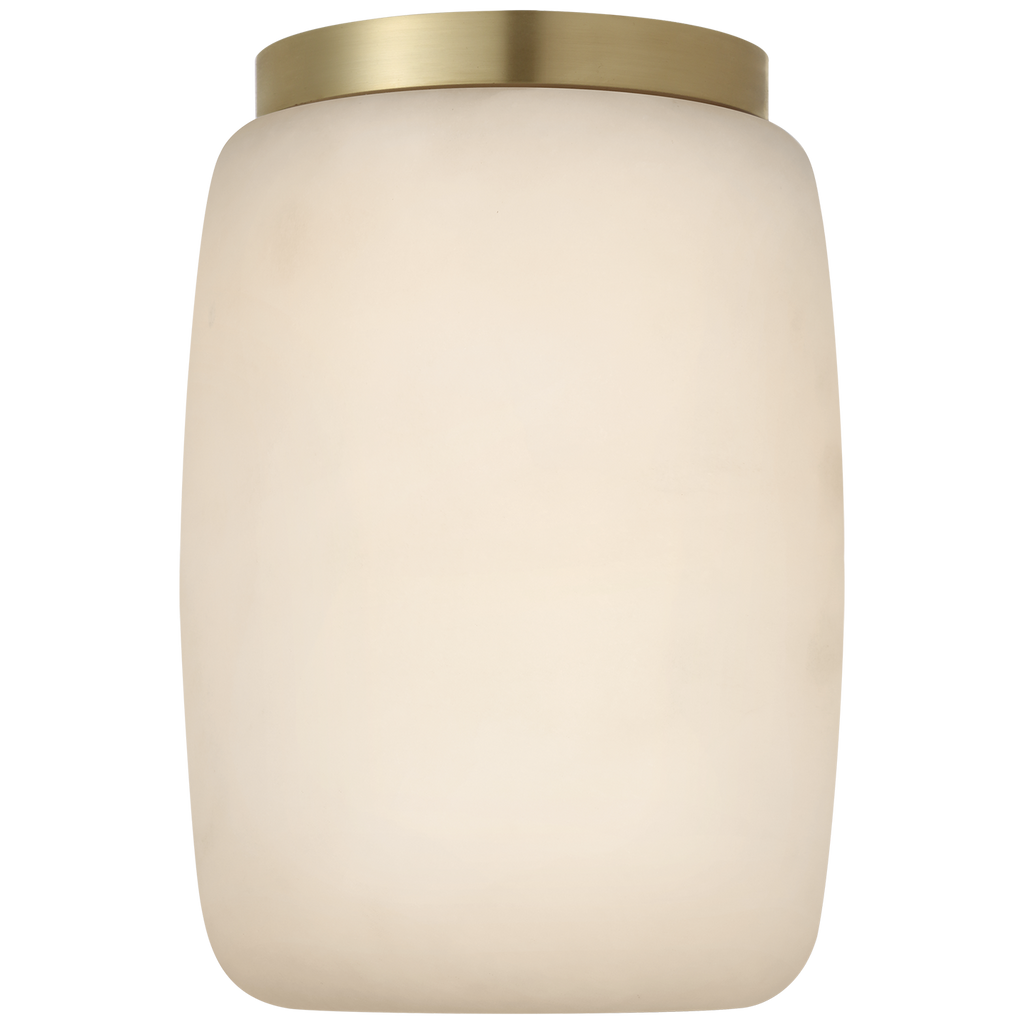 Formosa 5" Elongated Flush Mount | Alabaster and Antique-Burnished Brass