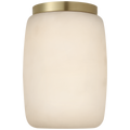 Formosa 5" Elongated Flush Mount | Alabaster and Antique-Burnished Brass