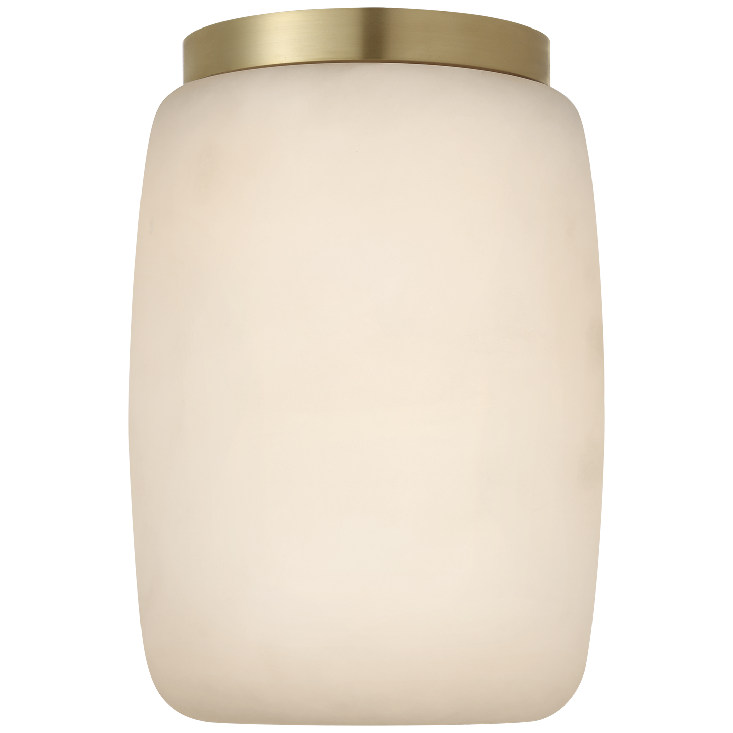 Formosa 5" Elongated Flush Mount | Alabaster and Antique-Burnished Brass