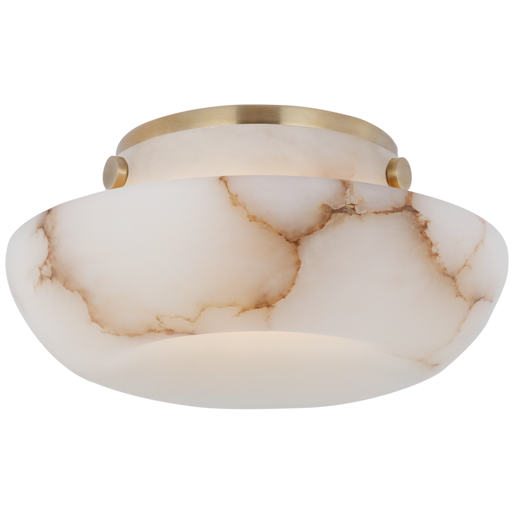 Cappello 6" Flush Mount | Alabaster and Antique-Burnished Brass