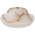 Cappello 6" Flush Mount | Alabaster and Antique-Burnished Brass