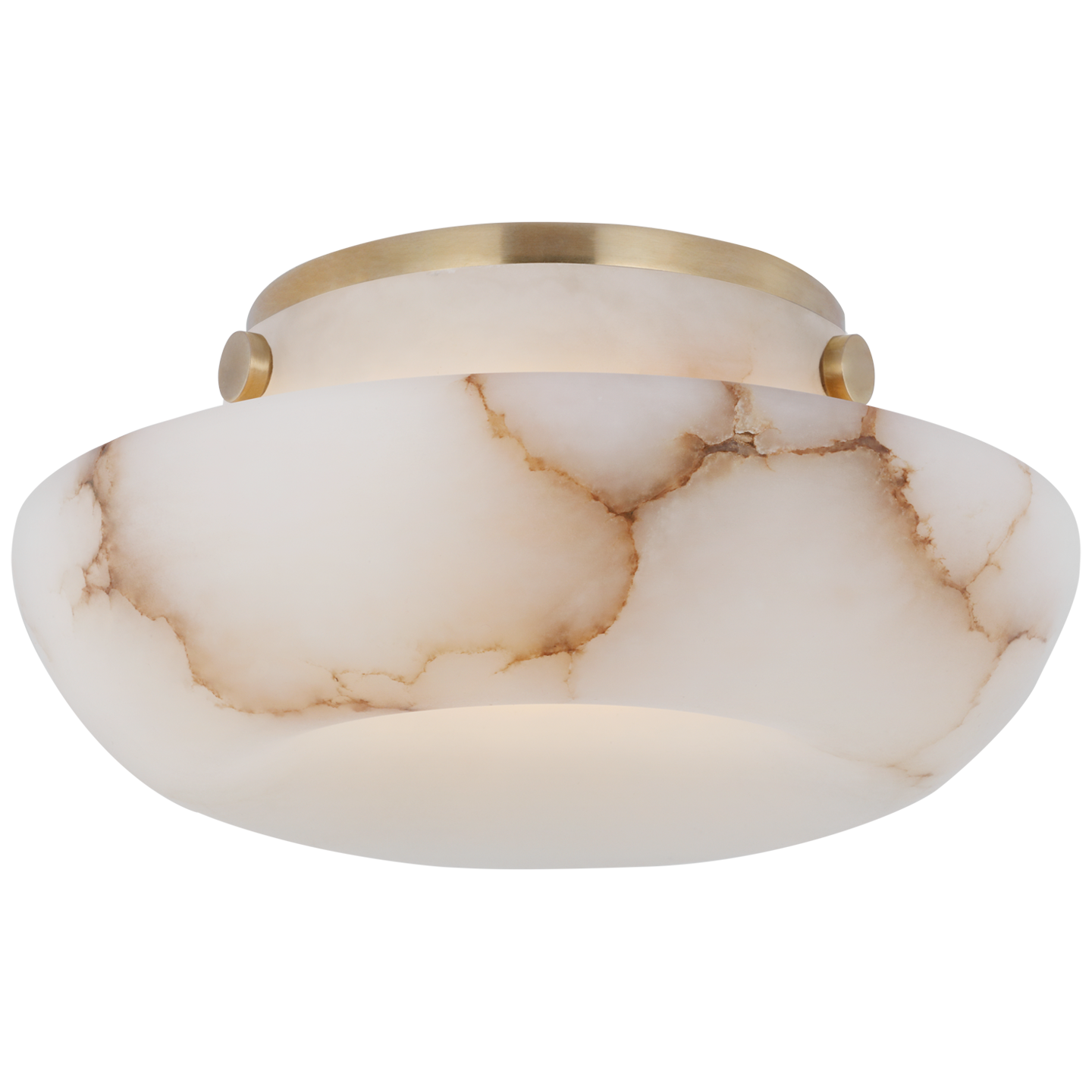 Cappello 6" Flush Mount | Alabaster and Antique-Burnished Brass