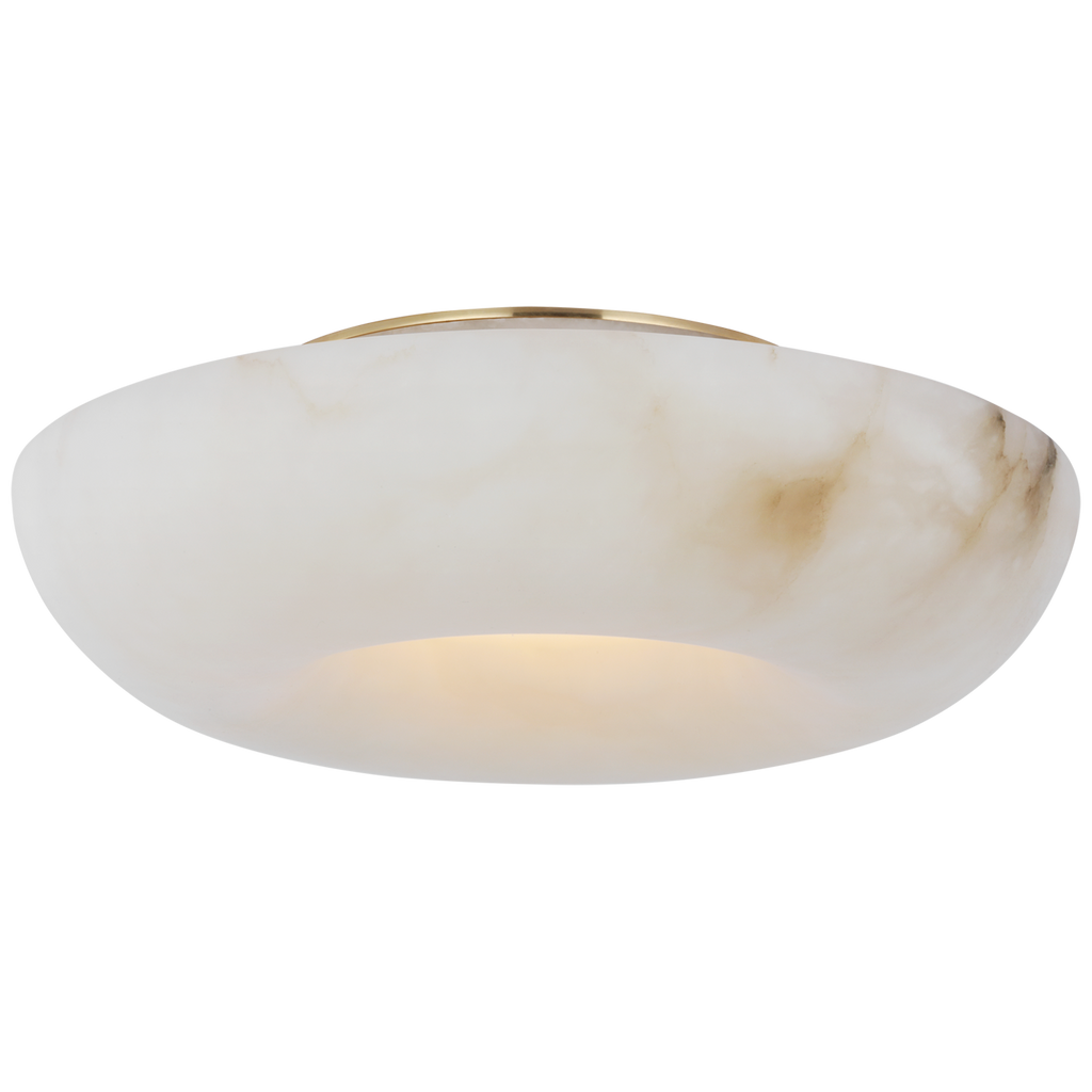 Cappello 12" Flush Mount | Alabaster and Antique-Burnished Brass