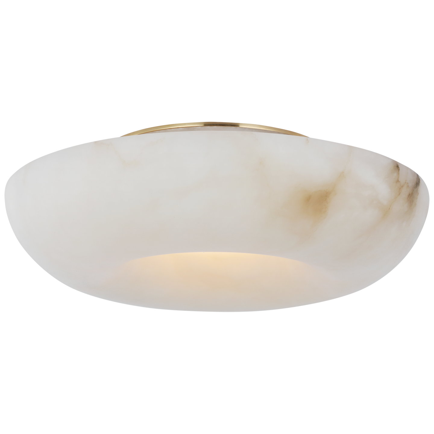 Cappello 12" Flush Mount | Alabaster and Antique-Burnished Brass