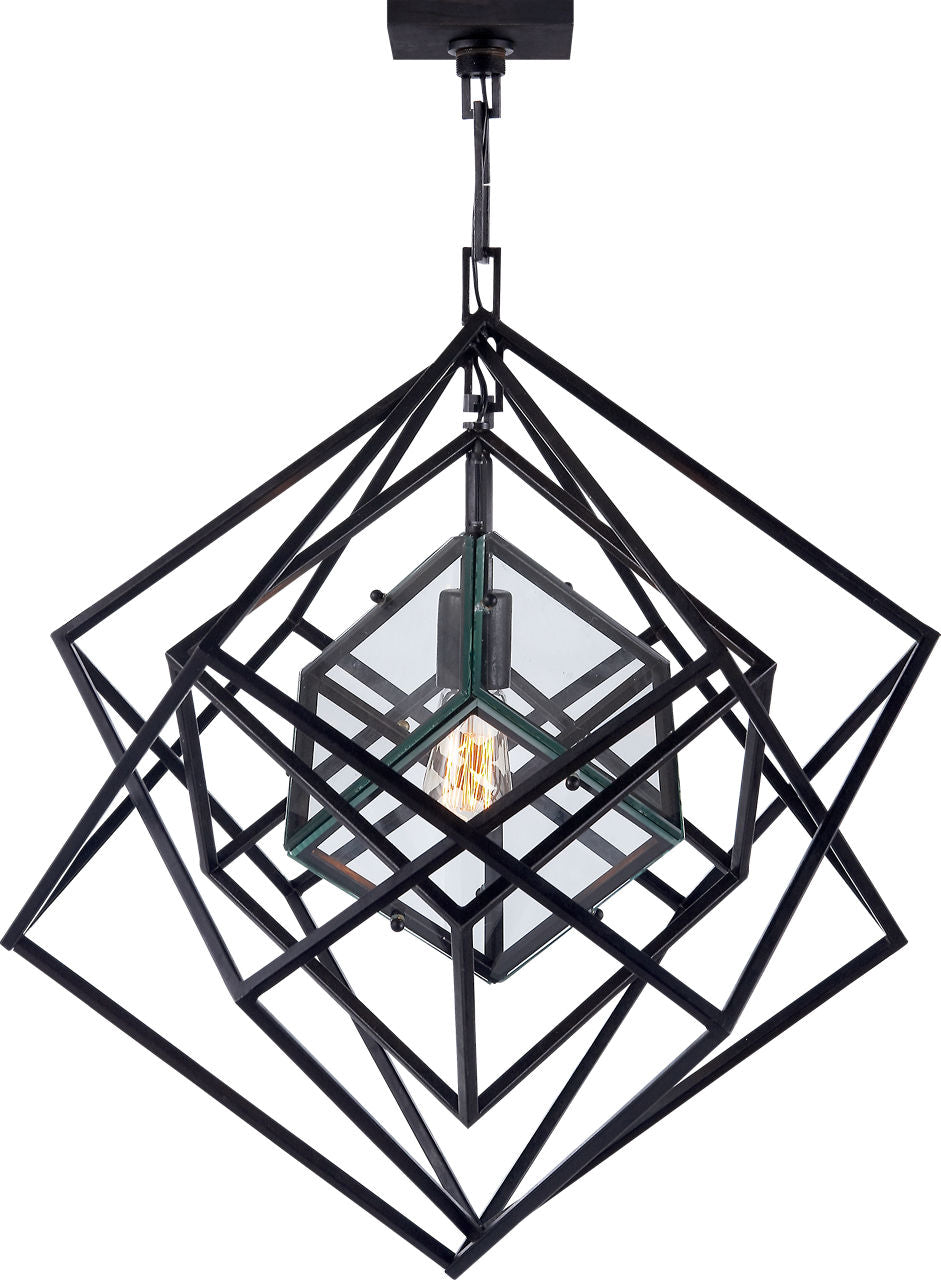 Cubist Small Chandelier | Aged Iron