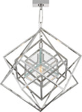 Cubist Small Chandelier | Polished Nickel | Clear Glass