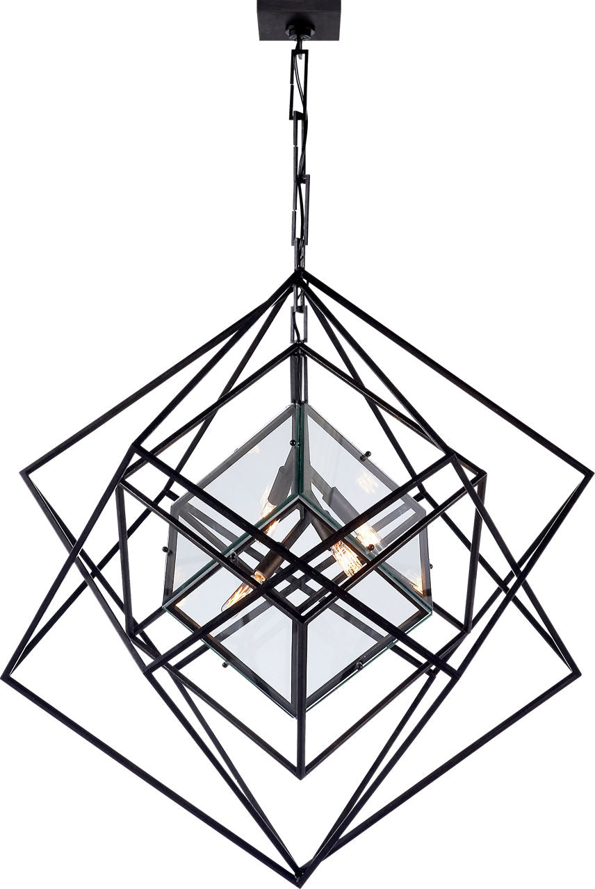 Cubist Medium Chandelier | Aged Iron