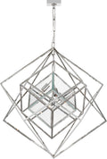 Cubist Medium Chandelier | Polished Nickel | Clear Glass