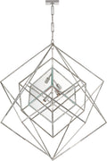 Cubist Large Chandelier | Polished Nickel | Clear Glass