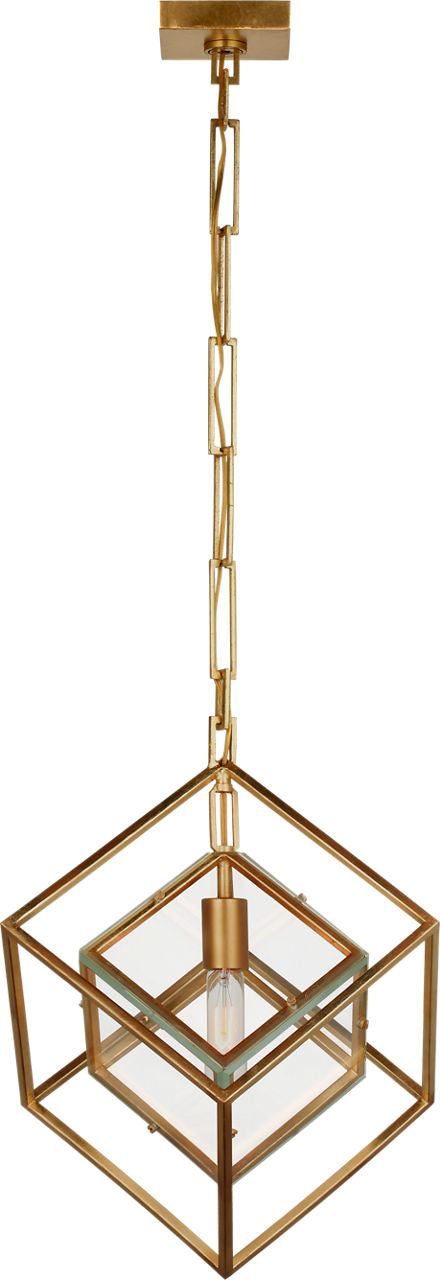 Cubed Medium Pendant | Gild | Clear Glass