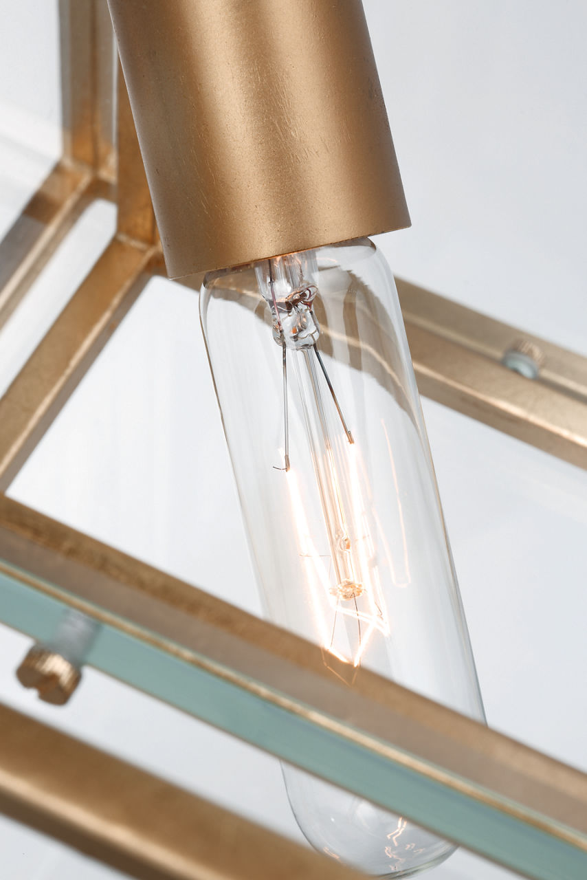 Cubed Medium Pendant | Gild | Clear Glass