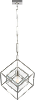 Cubed Medium Pendant | Polished Nickel | Clear Glass