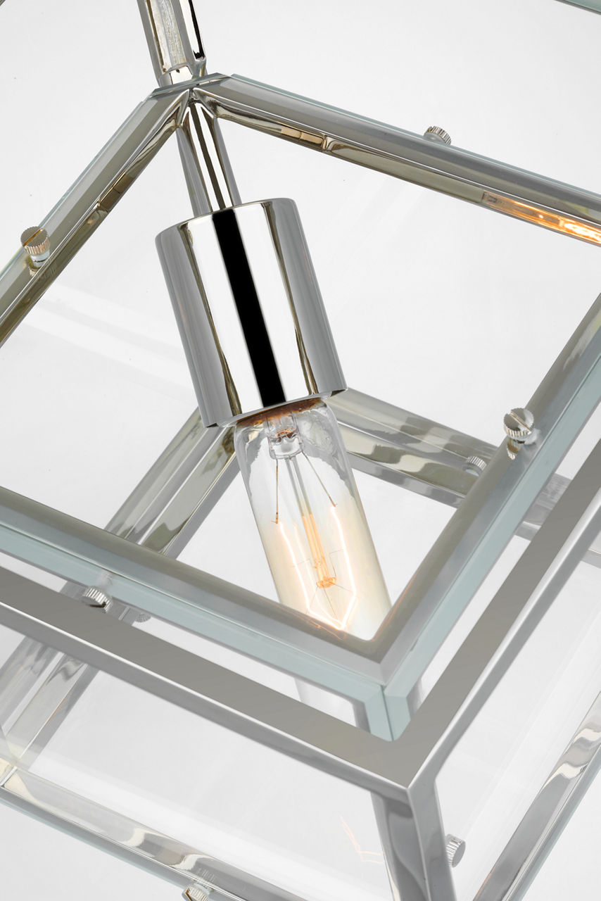 Cubed Medium Pendant | Polished Nickel | Clear Glass