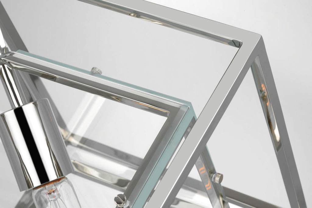 Cubed Medium Pendant | Polished Nickel | Clear Glass