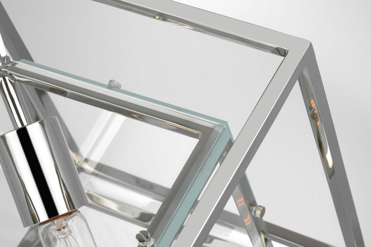 Cubed Medium Pendant | Polished Nickel | Clear Glass