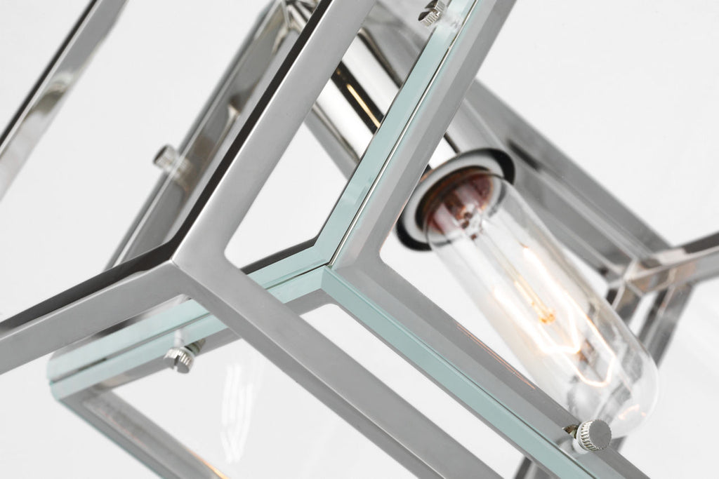 Cubed Medium Pendant | Polished Nickel | Clear Glass