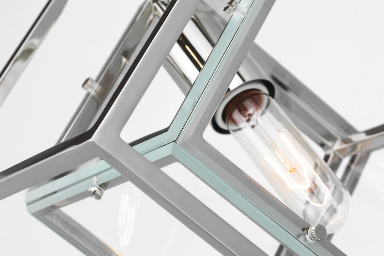 Cubed Medium Pendant | Polished Nickel | Clear Glass