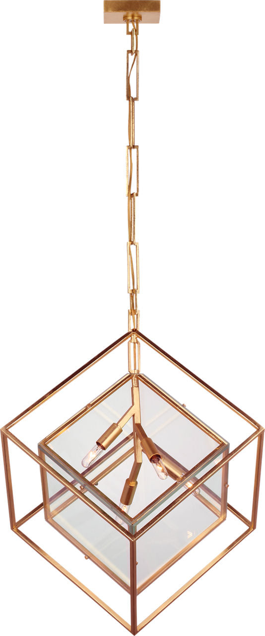 Cubed Large Pendant | Gild | Clear Glass