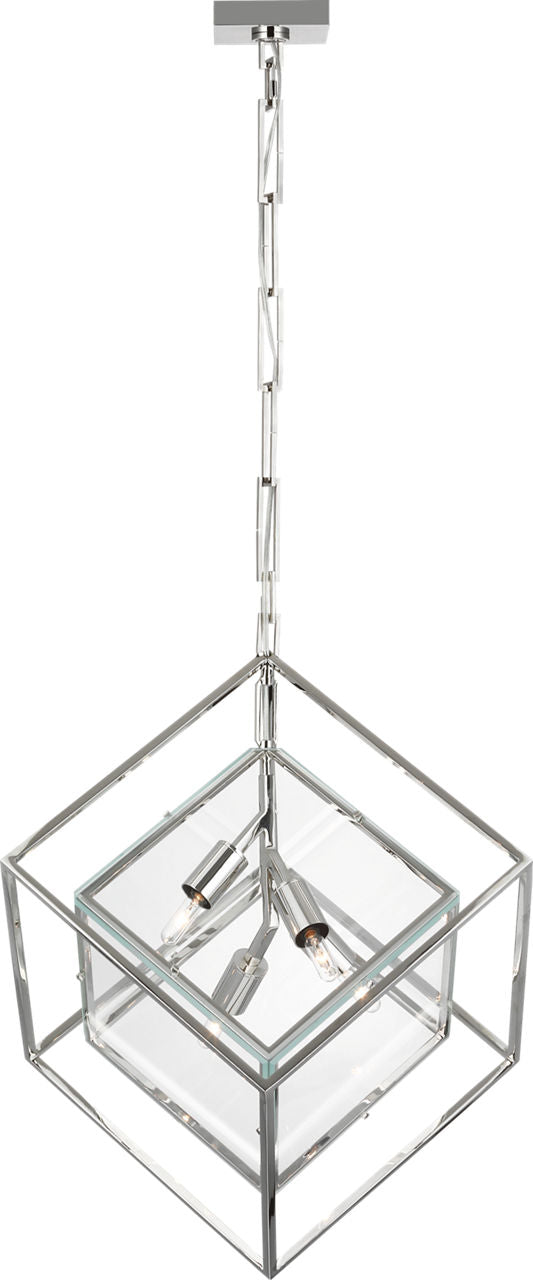 Cubed Large Pendant | Polished Nickel | Clear Glass