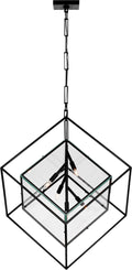 Cubed X-Large Pendant | Aged Iron | Clear Glass