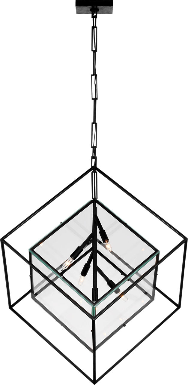 Cubed X-Large Pendant | Aged Iron | Clear Glass