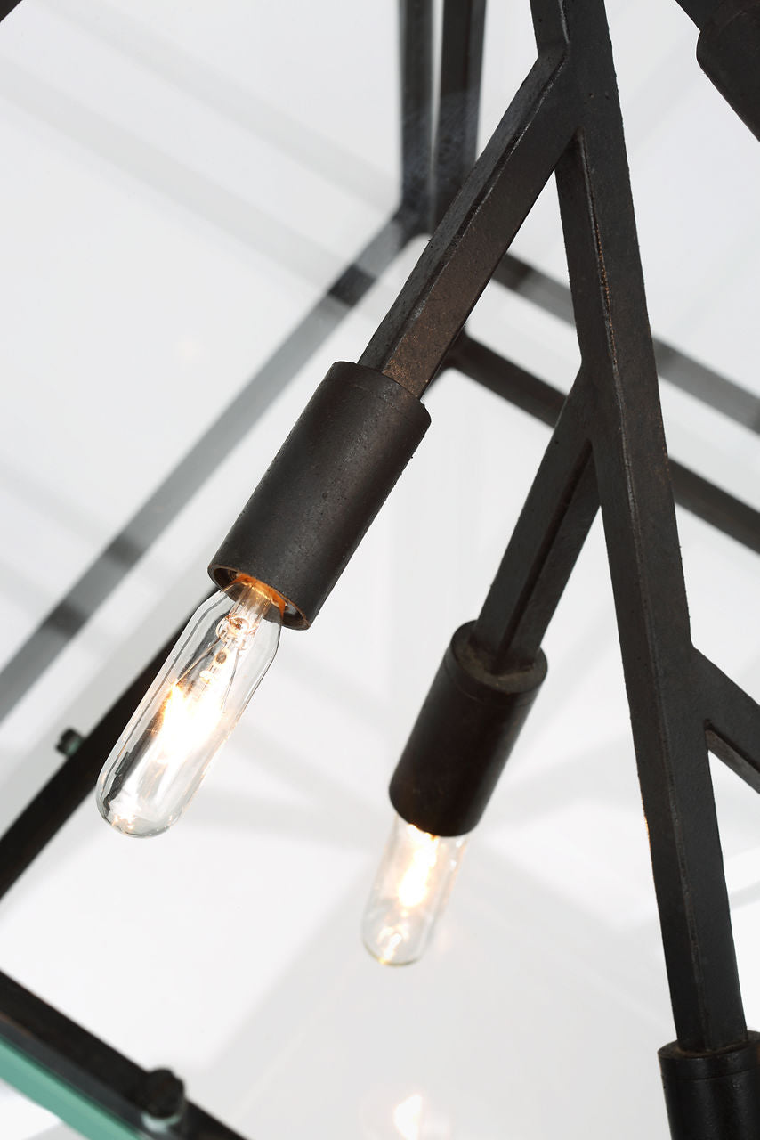 Cubed X-Large Pendant | Aged Iron | Clear Glass