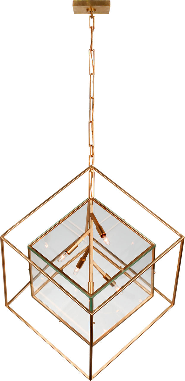 Cubed X-Large Pendant | Gild | Clear Glass